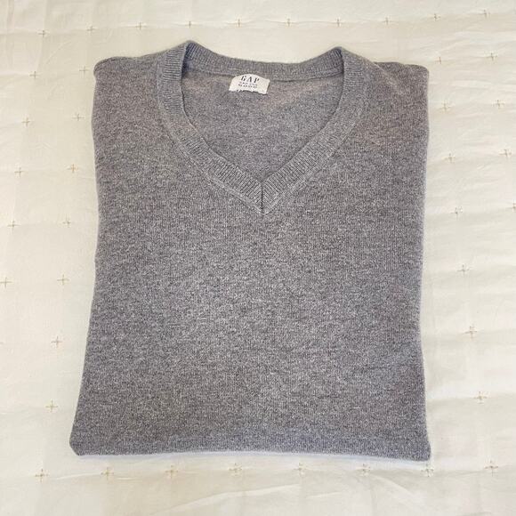 Gap for Good Long Sleeve V-Neck Cotton Pullover Men's M Gray Classic Casual - Picture 10 of 10